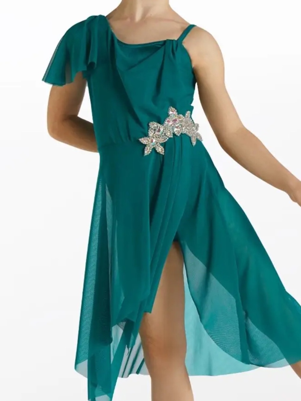 Weissman Fluttery MIDI Length Green Dance Dress Adult XL